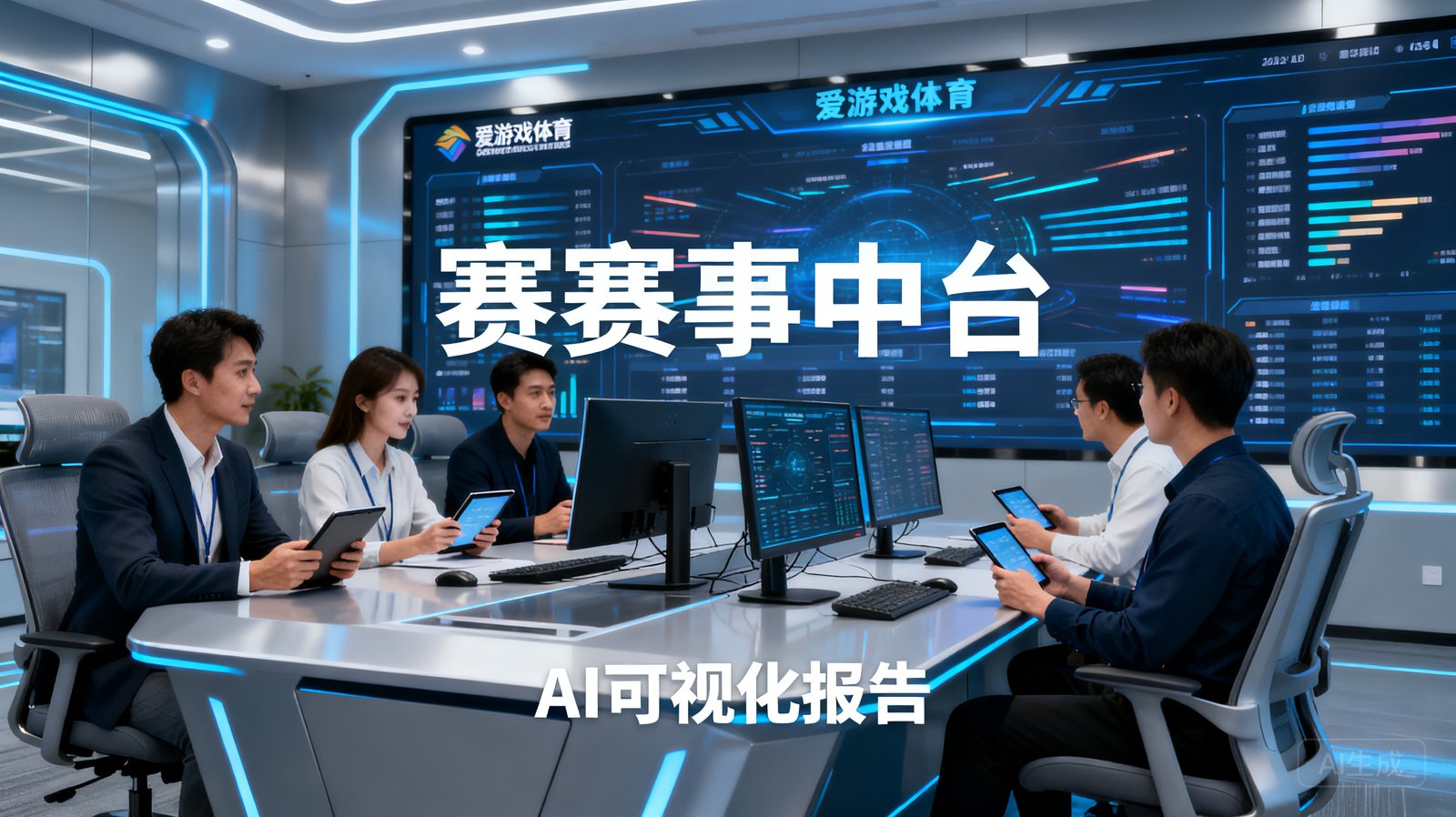 爱游戏体育核心团队在现代化数据作战室讨论赛事中台与AI可视化报告